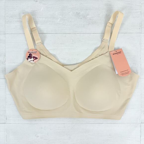 NWT Shapermint Essentials Wireless Bra Size 3XL Smoothing Comfort Straps Chai - Picture 2 of 11